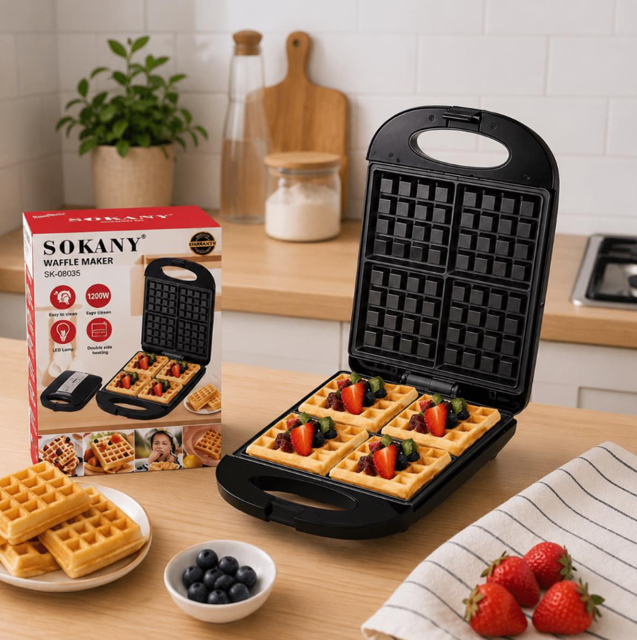 Waflera Eléctrica Sokany 1200w K-08035
