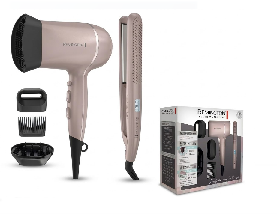 Combo Plancha Y Secador Remington Wet2straight S27A-D20A