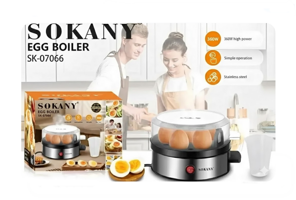 Hervidor De Huevos Y Vaporizador Eléctrico Sokany
