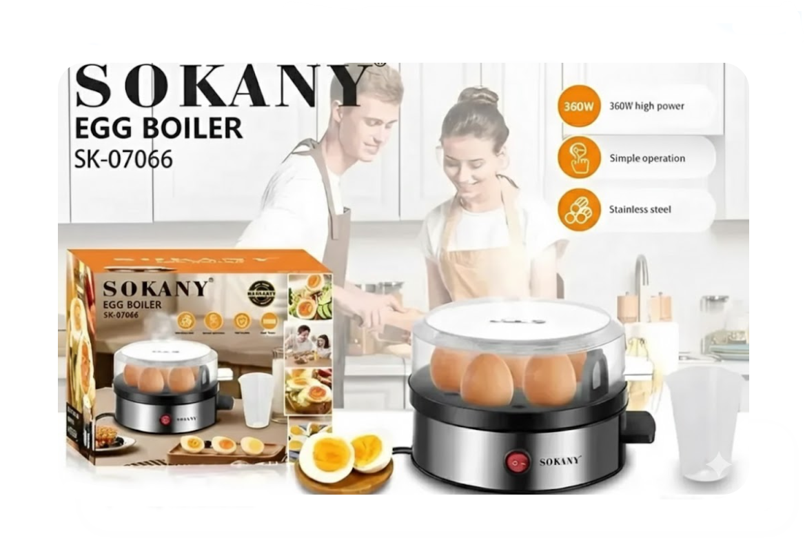 Hervidor De Huevos Y Vaporizador Eléctrico Sokany