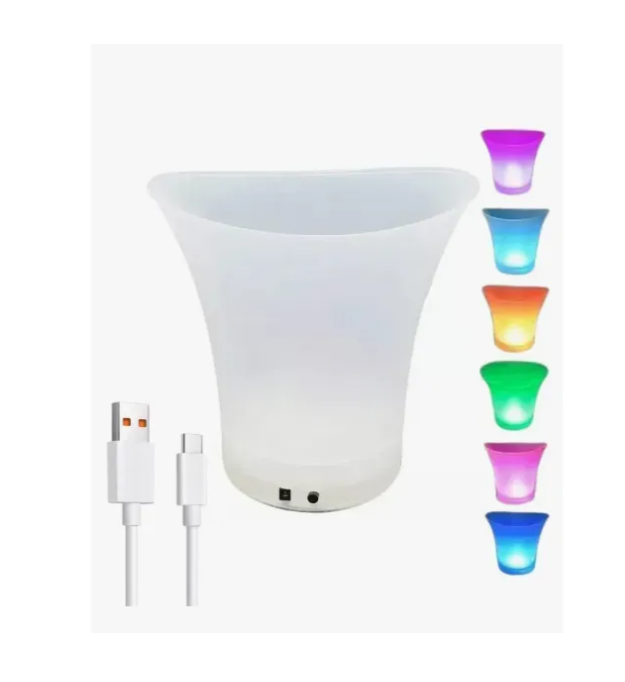 Hielera Luz Led Con Usb Recargable Botellas Cerveza Bares K-036