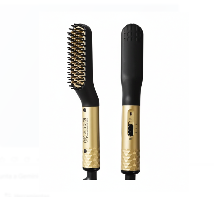 Plancha Cepillo Multifuncional Hombre Para Barba Y Cabello