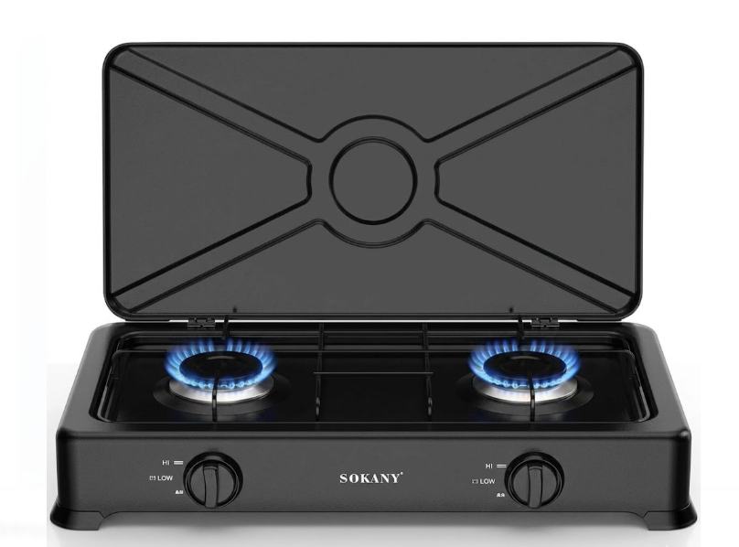 Estufa De Gas Sokany 2 Puestos SK-6002 + Obsequio Dispensador De Aceite