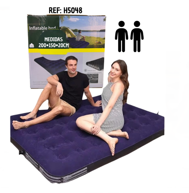 Colchón Inflable Doble Camping Viaje Modelo H5048