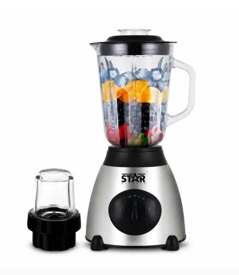 Licuadora 2 En 1 Winning Star 1.5L Con Triturador Y Vaso De Vidrio ST-2081