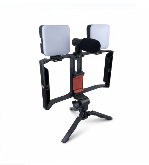 Kit Fotográfico 4 En 1 Trípode/Luces/Monopod/Micrófono AY-49X