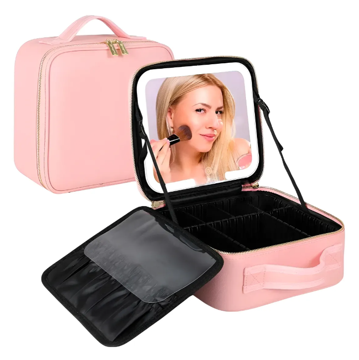 Cosmetiquera Con Espejo Y Luz Led