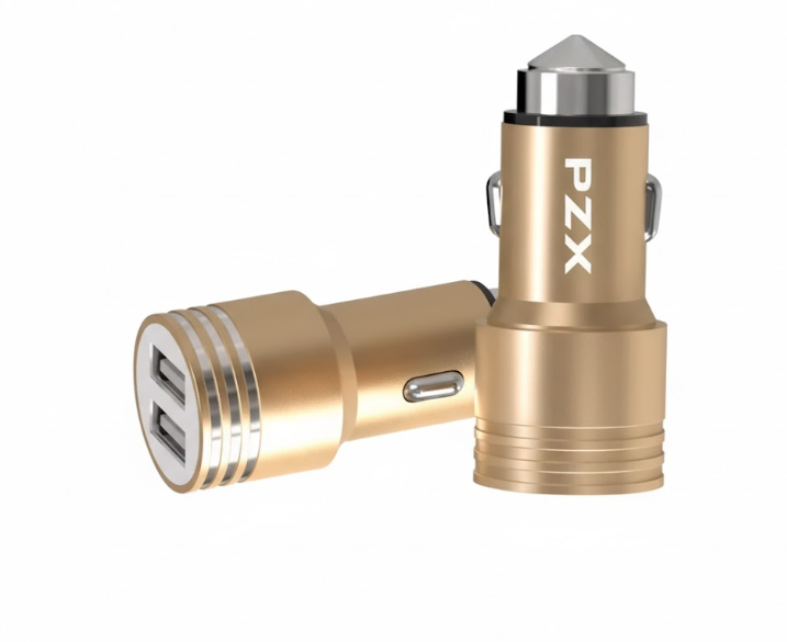 Cargador P/carro Pzx Adaptador De Carga 2 Entradas Usb C906
