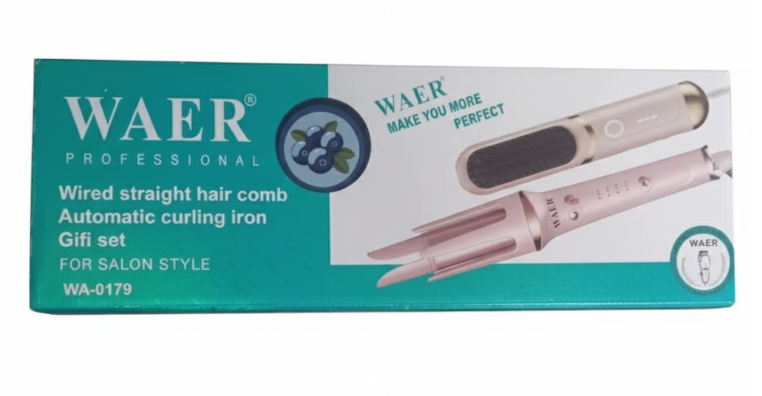 Pinza Rizadora + Cepillo Alisador Con Temperatura Graduable Waer Wa-0179