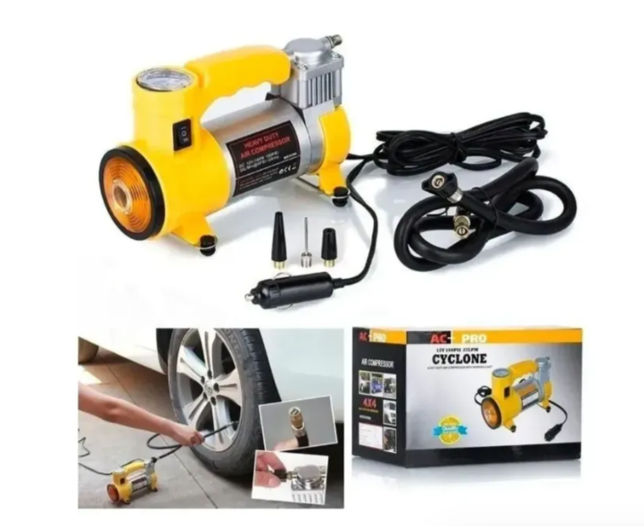 Compresor De Aire Automático De Carro Color Amarillo PRLA-212