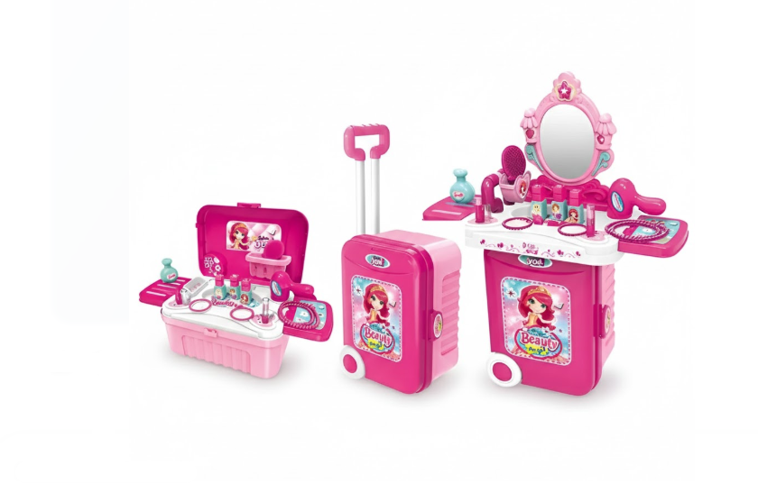 Maleta Armable 3 En 1 Accesorios Tocador Accesorios Juguete