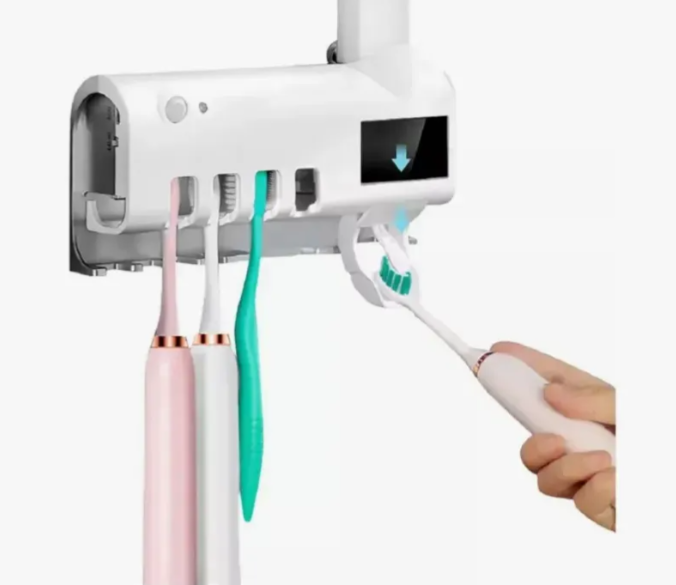 Dispensador Crema Dental + Soporte Esterilizador De Cepillos