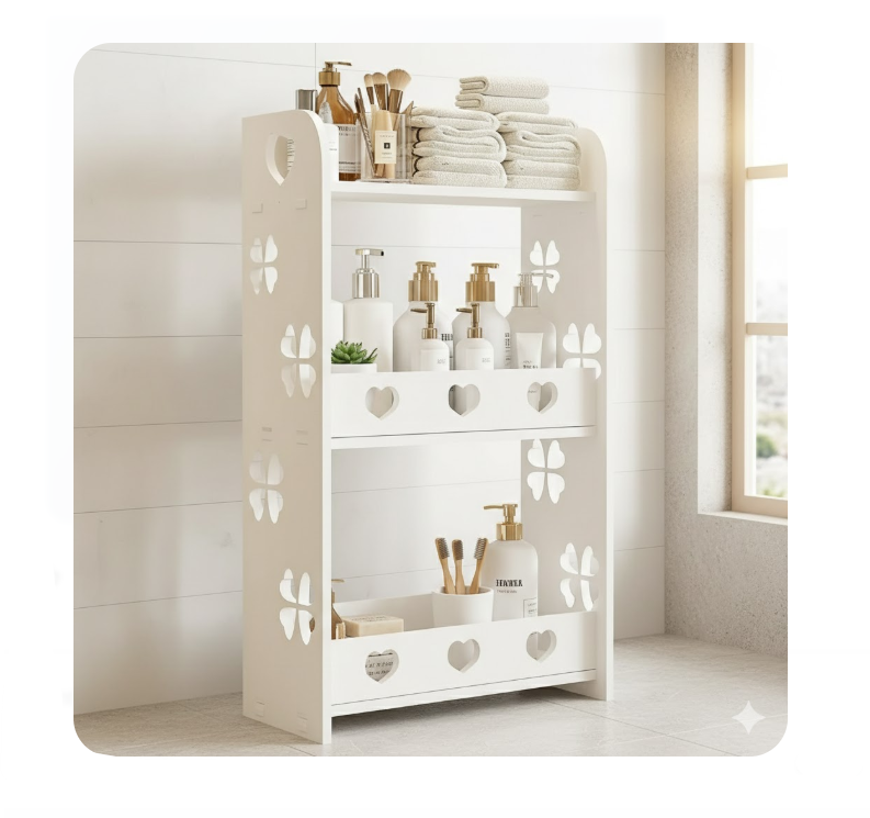 Estante de Baño Flotante Abierto – Organizador De Pared Multifuncional