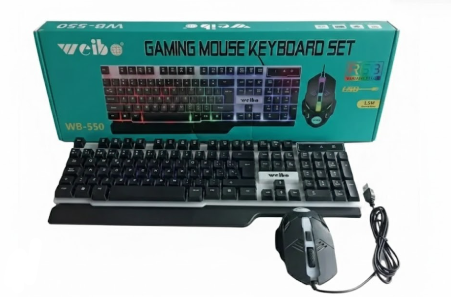 Combo Teclado Y Mouse Gamer Ref:Wb-550 Luces