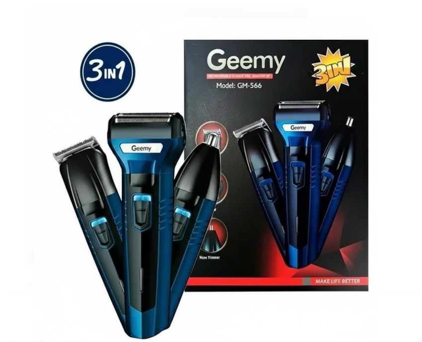 Kit Afeitadora Recargable Geemy 566 3 En 1