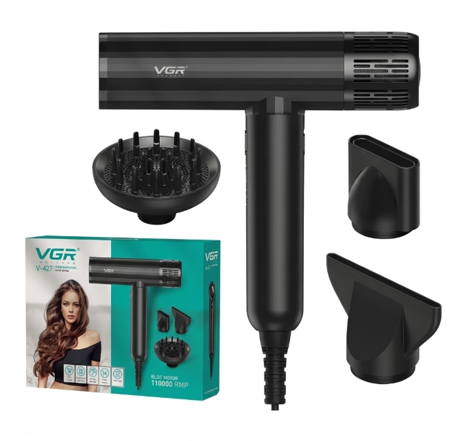 Secador De Cabello Vgr V-427 Negro