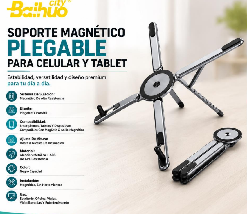 Soporte Magnético Plegable Para Celular Y Tablet Baihuo City MY-7881