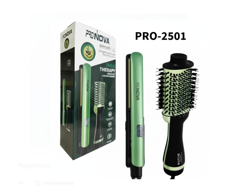 Combo 2 En 1 Plancha + Cepillo Secado PRO-2501