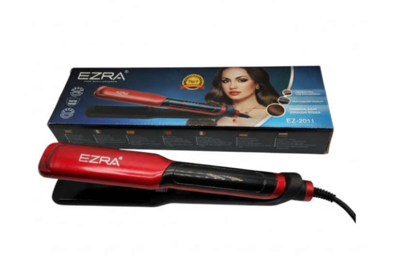 Plancha De Cabello Ezra Ez-2011 Cerámica 220°C Negro/Rojo