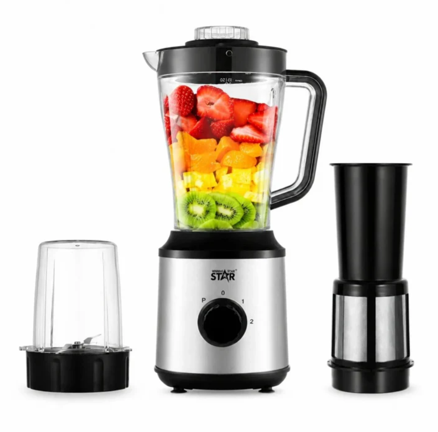 Licuadora 3 En 1 Winning Star 1.8L Con Exprimidor Y Triturador ST-5563