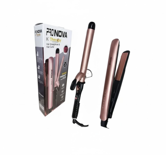 Combo Para Cabello Plancha Con Pinza Rizadora ProNova Ref:2603