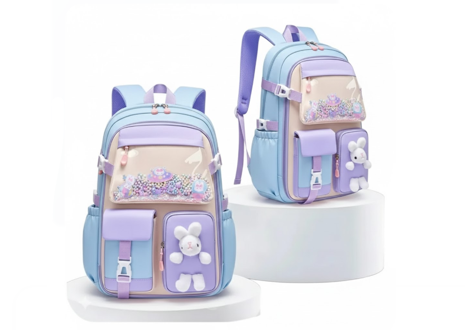 Maleta Kawaii Para Niñas Azul-Morada