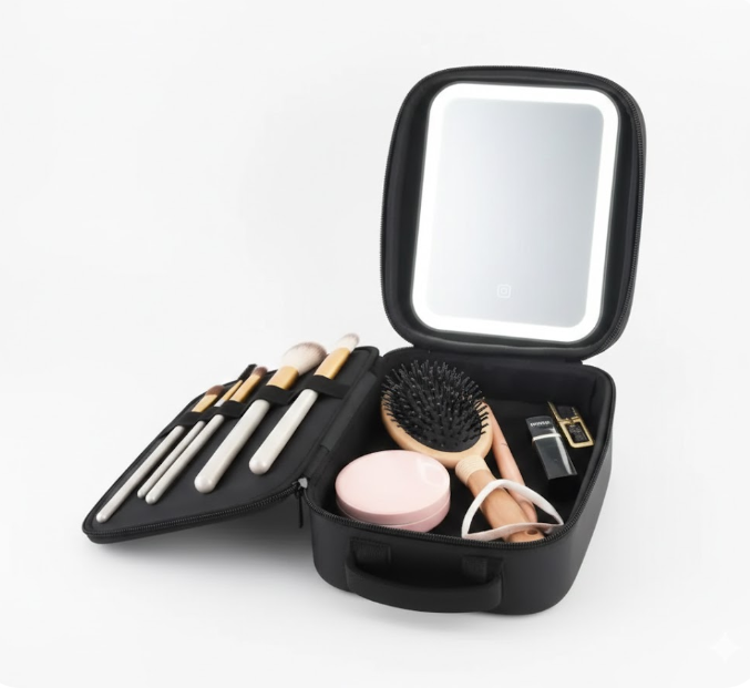Maletín Organizador Pequeño De Maquillaje Profesional Con Espejo