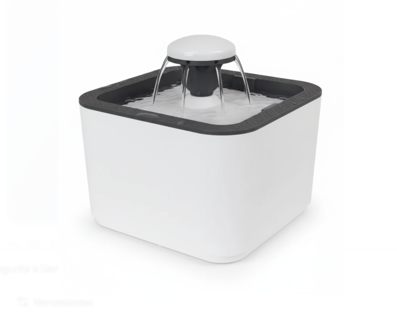 Bebedero Para Mascotas, Fuente Automática De Agua Para Gatos Y Perros Color Blanco