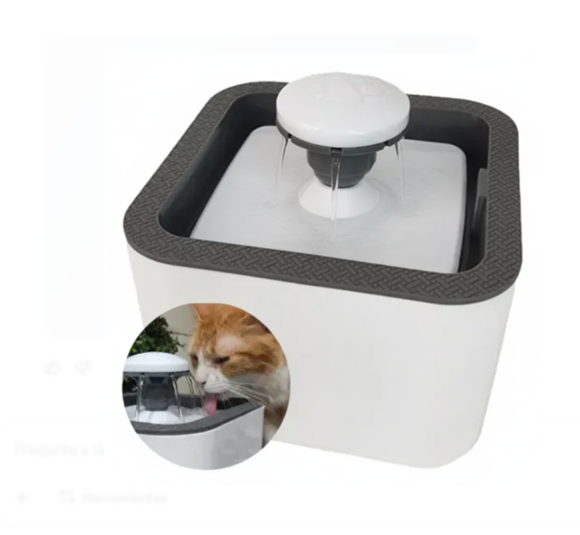 Bebedero Para Mascotas, Fuente Automática De Agua Para Gatos Y Perros Color Blanco