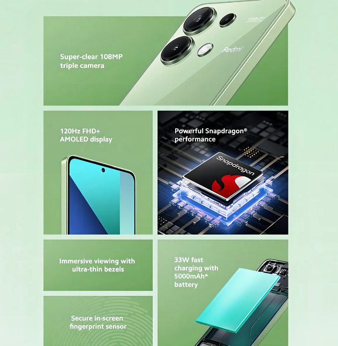Celular Xiaomi Redmi Note 13 8Gb 256Gb Verde