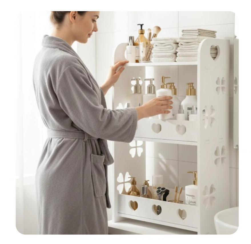 Estante de Baño Flotante Abierto – Organizador De Pared Multifuncional