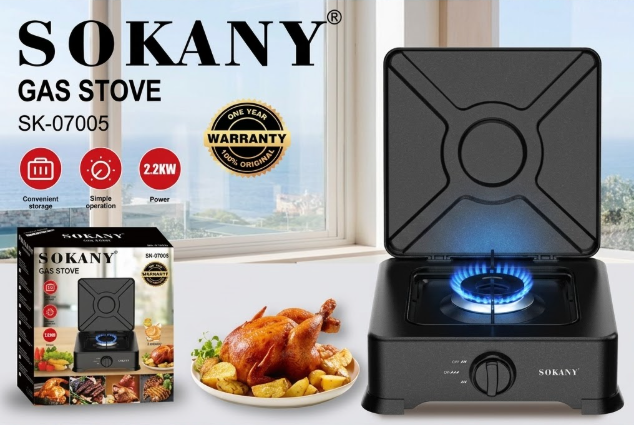 Estufa De Gas Sokany De 1 Puesto SK-07005 + Obsequio Dispensador De Aceite