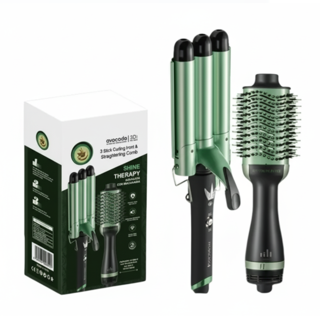 Combo Cepillo Secador Aguacate y Pinza 3 Tubos Aguacate 2507