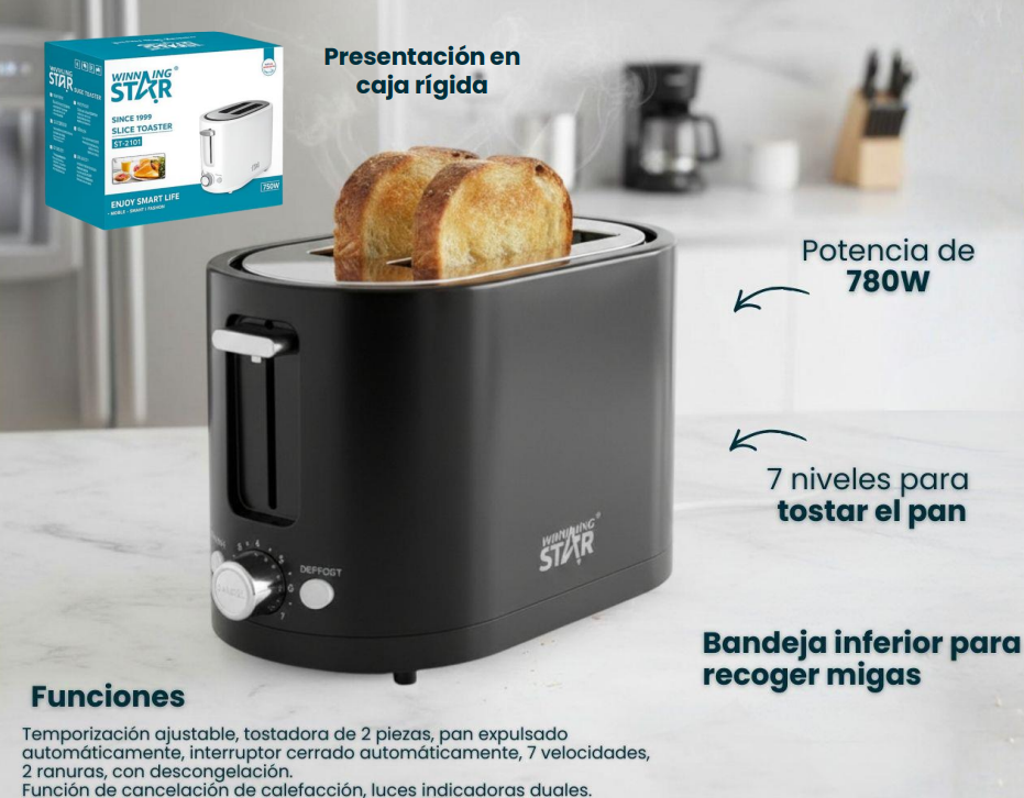 Tostadora Eléctrica Con Potencia De 780w ST-2101