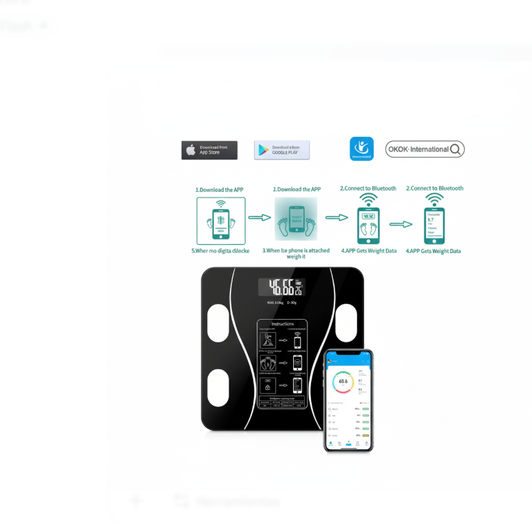 Bascula Inteligente Pesa Bluetooth Vidrio Templa Digital App
