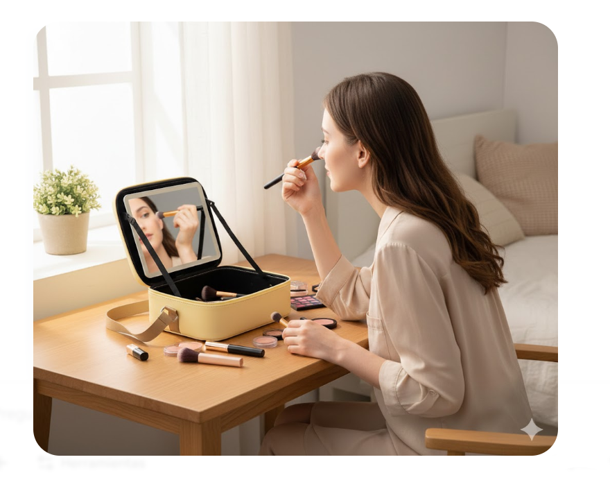 Cosmetiquera Con Espejo Y Luz NGTV-106