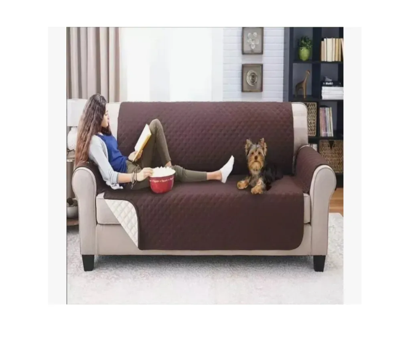 Forro Protector Para Sofá Doble Faz Cubre Sofá 2 Puestos Lavable