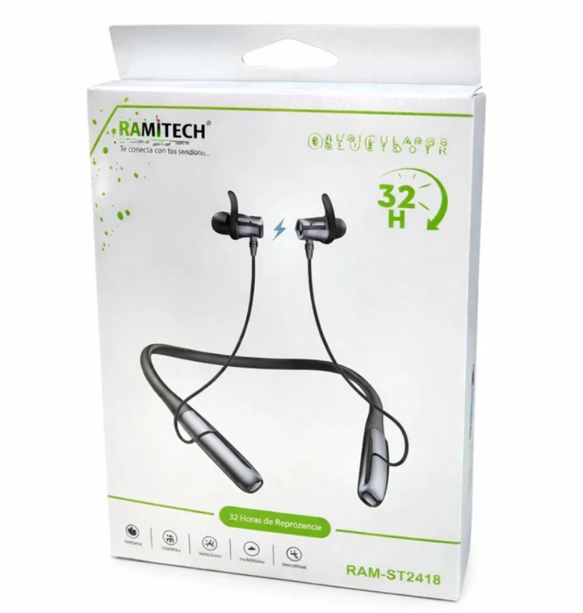 Audífonos Ramitech De Cuellera Con Conexión Bluetooth RAM-ST2418