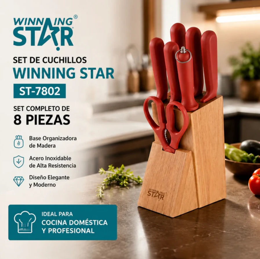 Set De Cuchillos Winning Star 8 Piezas  ST-7802