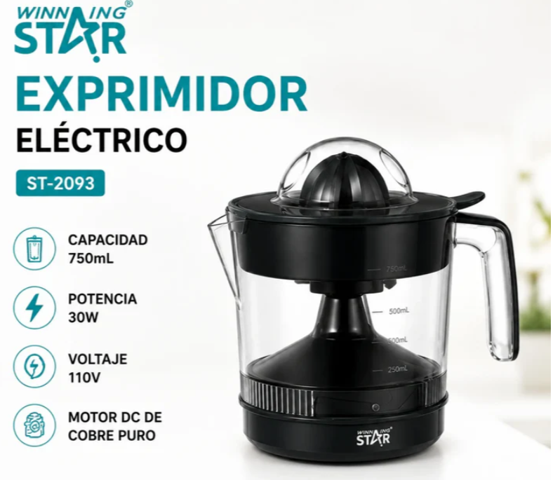 Exprimidor Eléctrico Winning Star 750ml Con Extracción Automática ST-2093