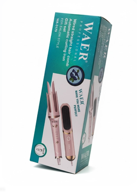 Pinza Rizadora + Cepillo Alisador Con Temperatura Graduable Waer Wa-0179