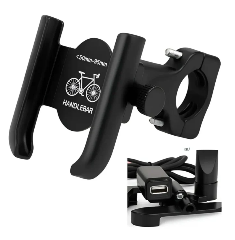 Soporte Para Moto En Aluminio Con Puerto USB Y Rotación 360° MY-7130