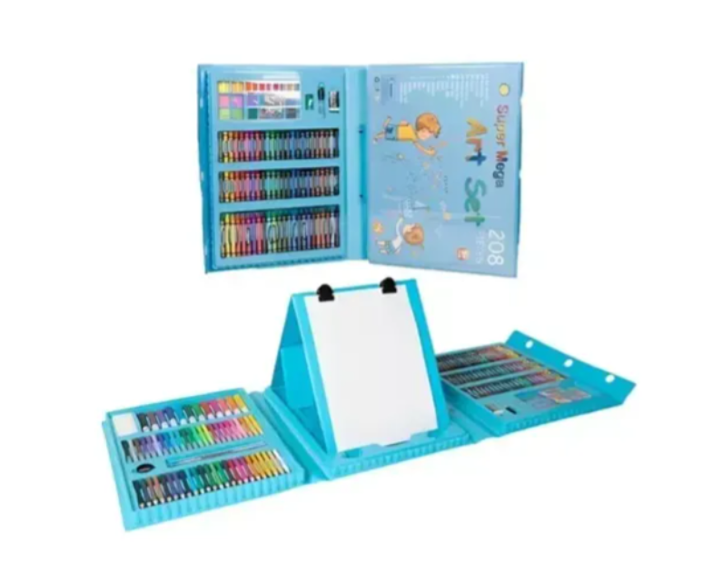 Set Kit Arte Niños Maleta Crayon Acuarela Plumon 208 Piezas