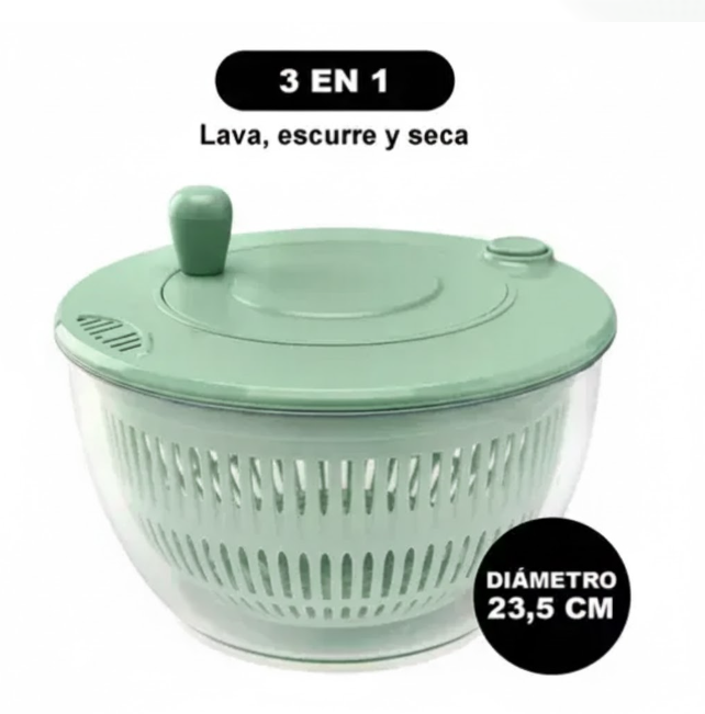 Centrifugador De Verduras 3 En 1 Escurridor Secador Ensalada DK-14