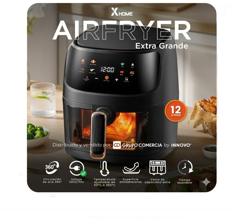 Freidora De Aire X-Home Master Chef De 12L 2600W Ultra-Ventana