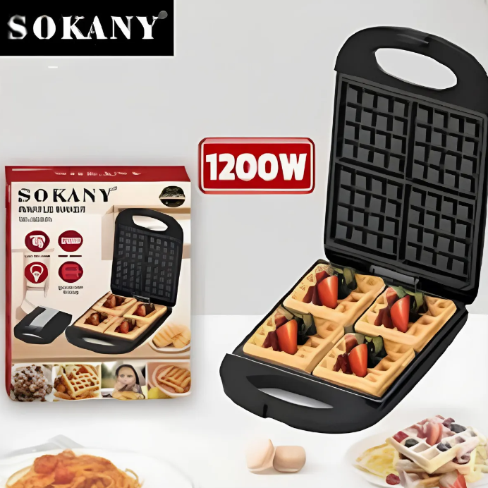 Waflera Eléctrica Sokany 1200w K-08035