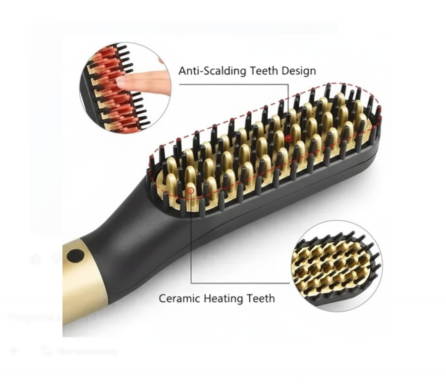 Plancha Cepillo Multifuncional Hombre Para Barba Y Cabello