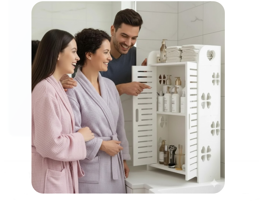 Estante De Baño Flotante Con Puertas