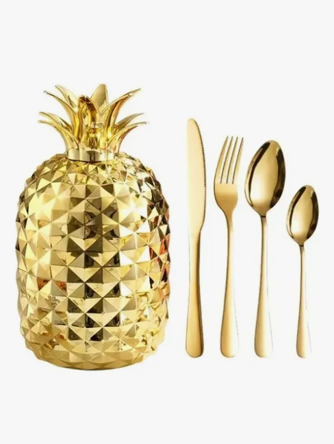 Juego De Cubiertos En Acero X 24 Piezas En Forma De Piña