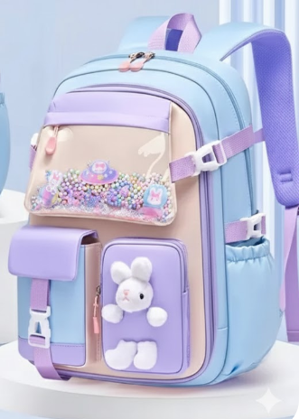 Maleta Kawaii Para Niñas Azul-Morada